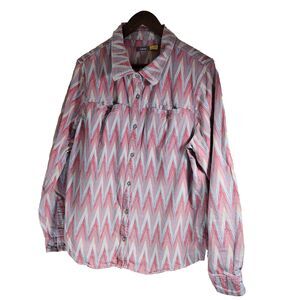 Cabela's Western Button Up Shirt Southwest Aztec Flannel Women's Cotton Size XL
